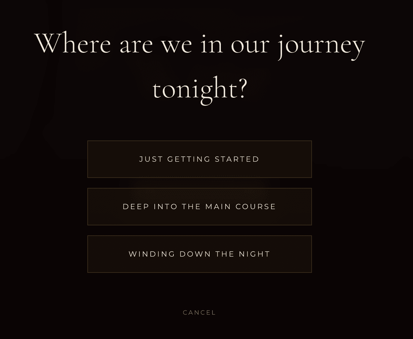 Ask the Sommelier guided question flow